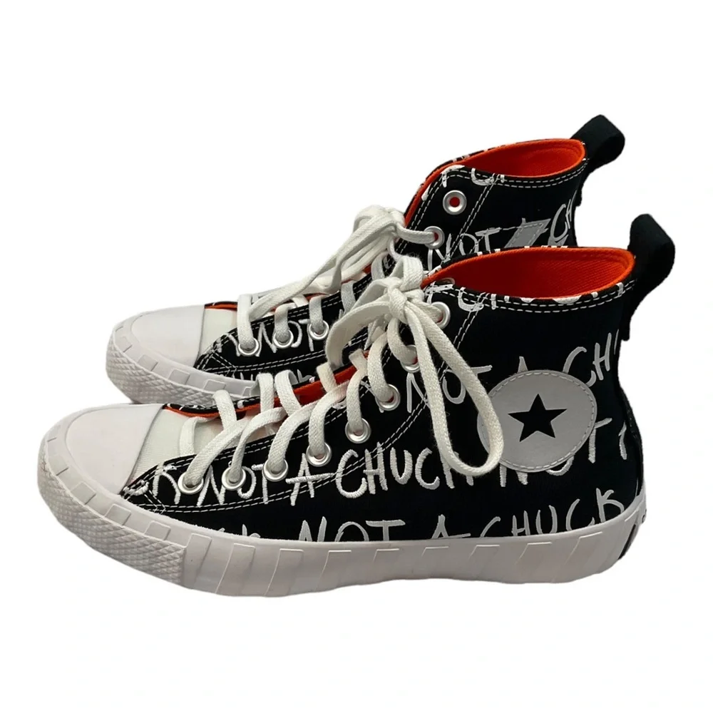 Converse High Top Not A Chuck Untitled Black White Kids Size 7